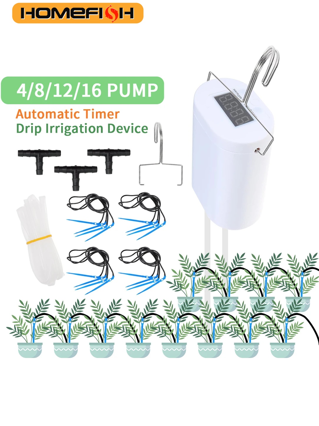 Gardening Tools Kit For Home Garden - HOMEFISH Otomatik Bitki Çiçek Sulama Pompası