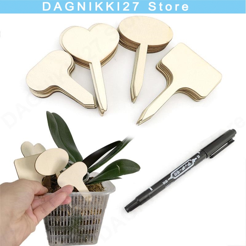 Gardening Tools Labeled - 10x T Tipi Ahşap Bitki Etiketleri
