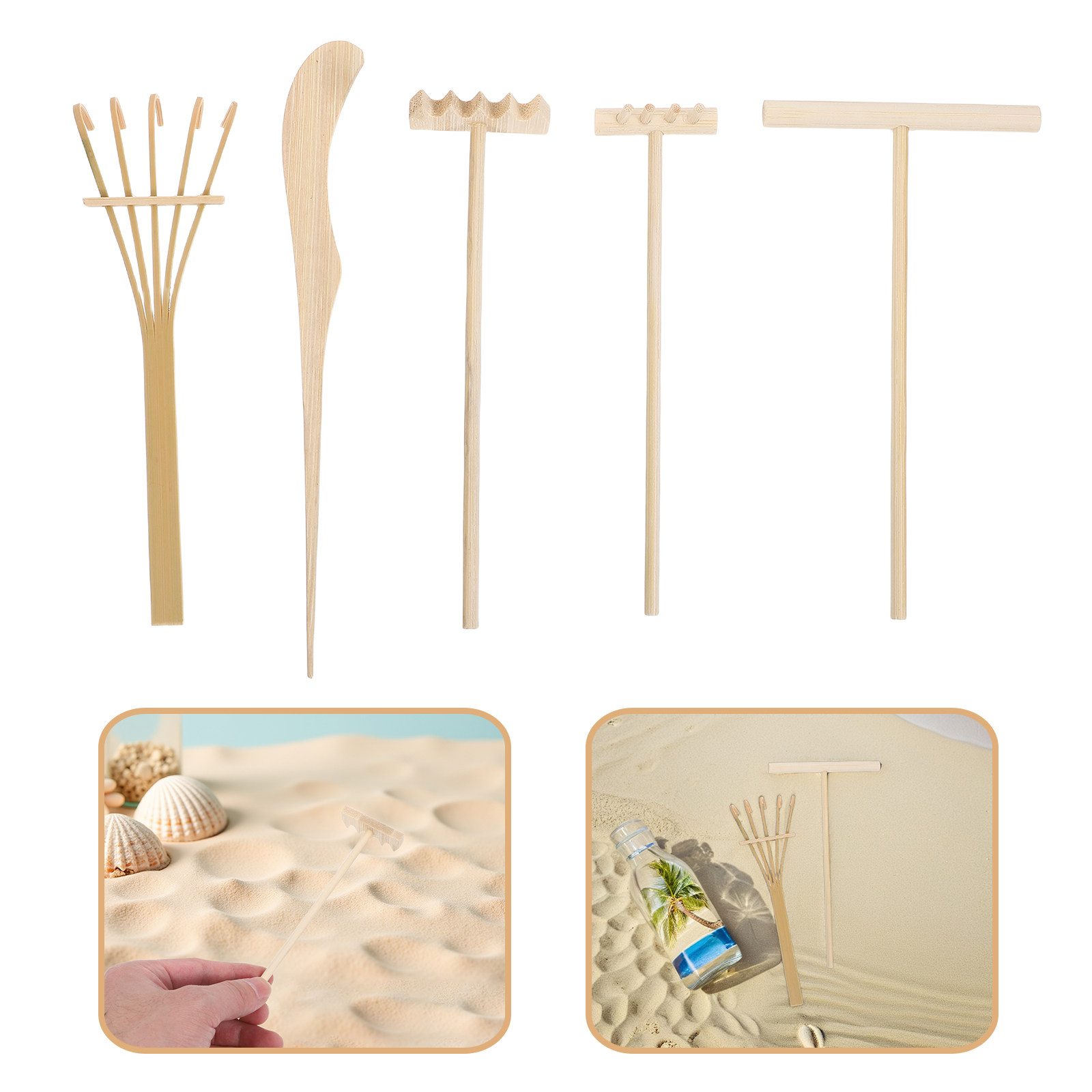 Gardening Tools Drawing - 5 Adet Mini Bambu Kum Bahçe