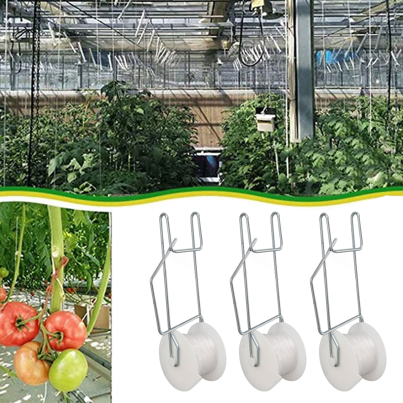 Essential Gardening Tools - 6-50 adet Domates Destek Kancaları, 15m