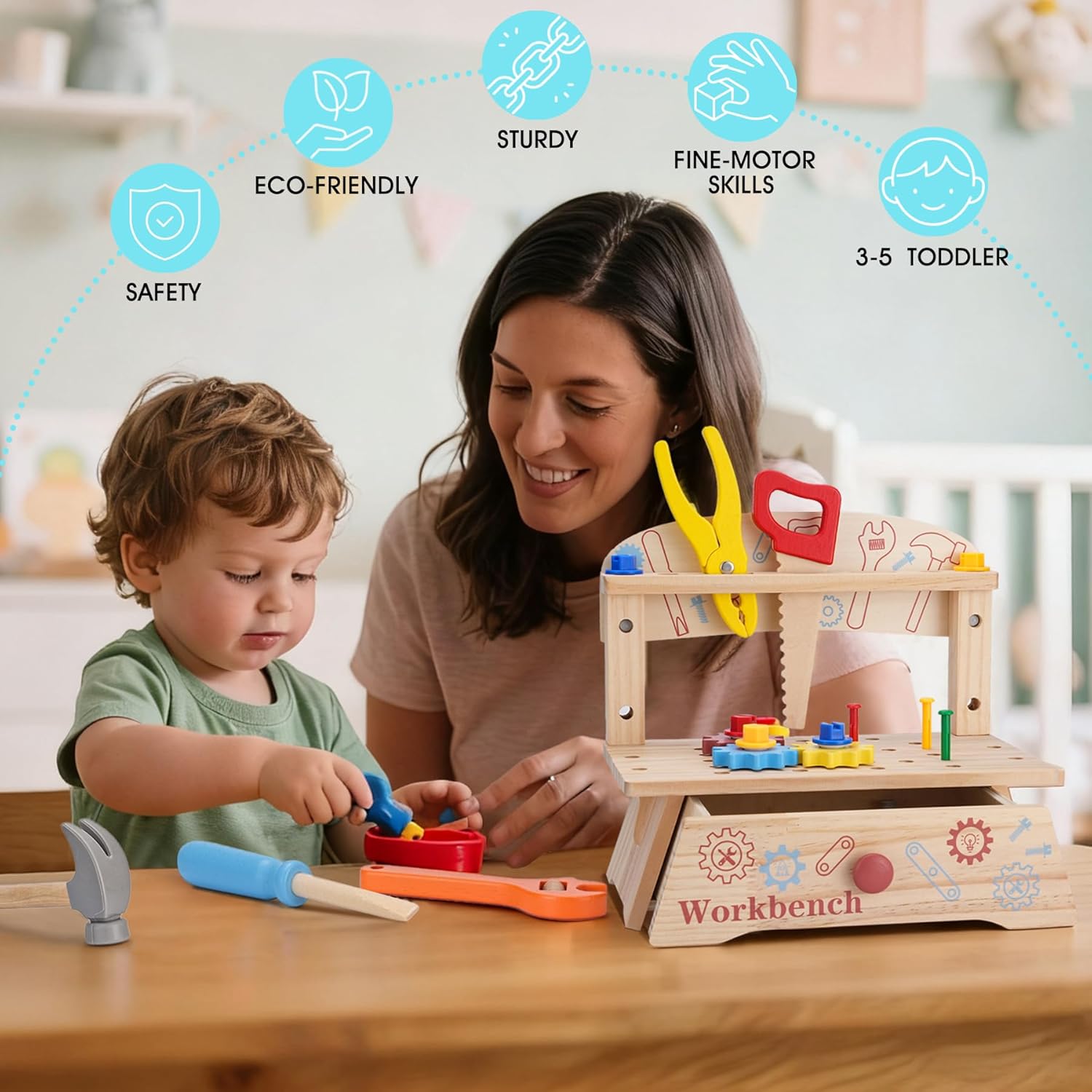 Çocuklar için Ahşap Alet Tezga - Gardening Tools Toddler incelemesi ve fiyatı