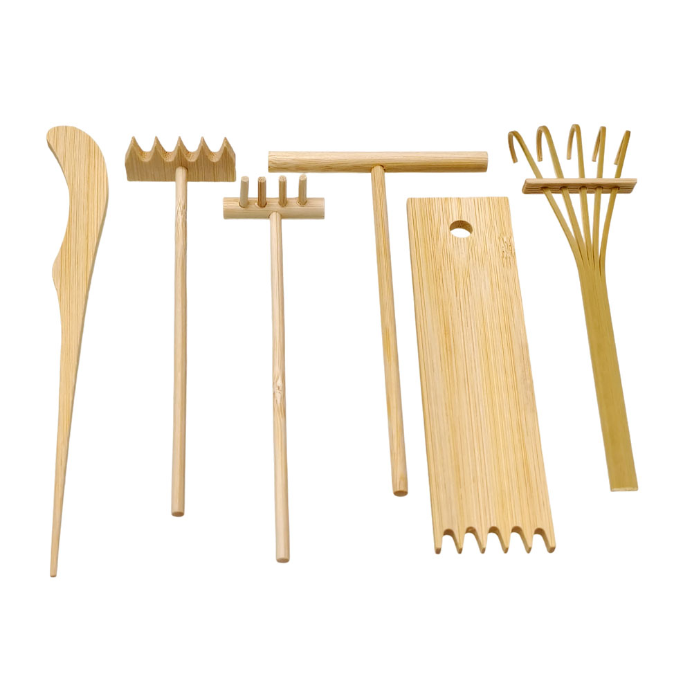 6 Parça Bambu Kum Tırmığı Seti - Gardening Tools Drawing incelemesi ve fiyatı