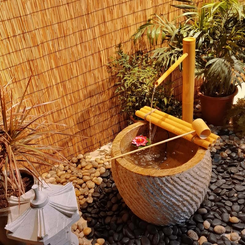 Japon bambu Jinglu taş kase ak - Gardening Hand Tools Japanese incelemesi ve fiyatı