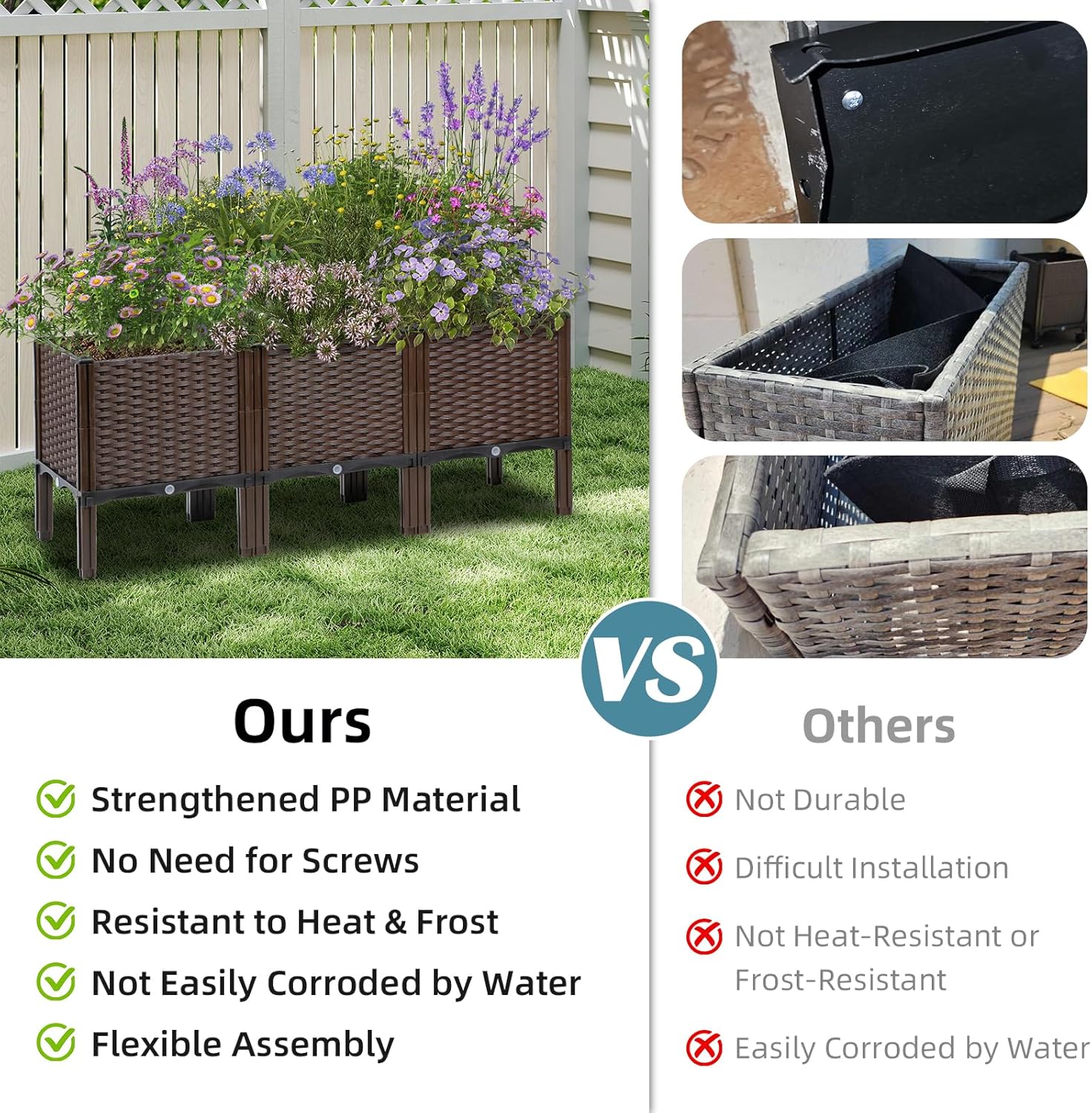 Dış Mekan Bahçe Rattan Saksısı - Self-Watering Planter incelemesi ve fiyatı